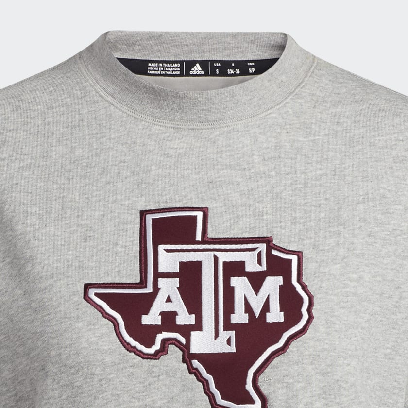 adidas Aggies Vintage Crew Sweatshirt - Grey | Free Shipping with