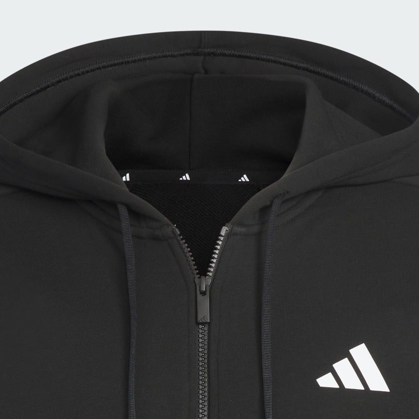 ブラック ワーディングパック ルーズフィット 厚手フレンチテリー フルジップ パーカー