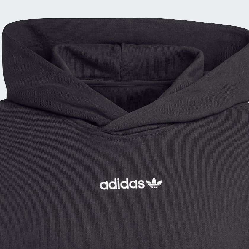 Negro Sudadera con Gorro Estampada