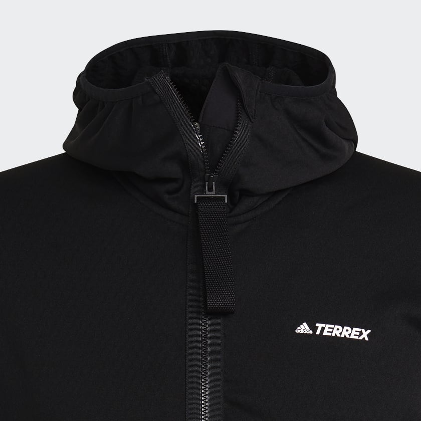 adidas Terrex Tech Flooce Light Hooded Hiking Jacket - Black