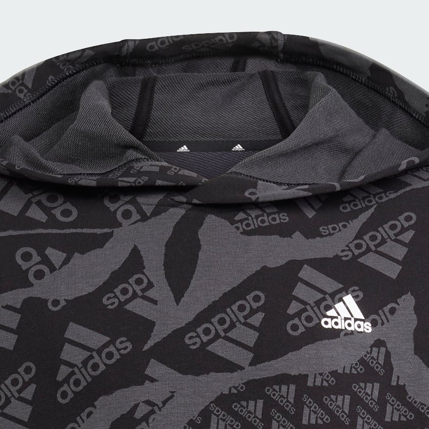 Cinza Moletom Capuz Infantil Estampado Essentials