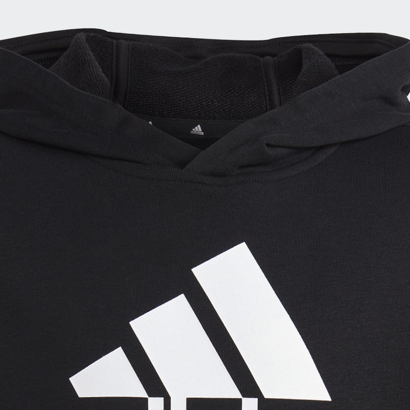 Negro Polera con Capucha Essentials Logo Grande Algodón