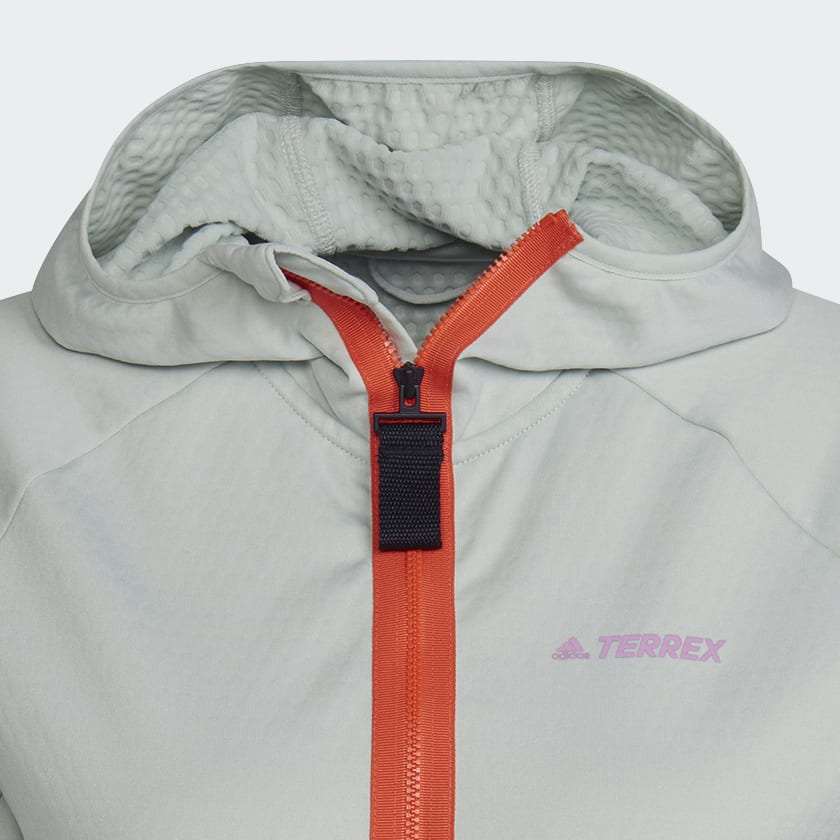 Zielony Terrex Tech Flooce Light Hooded Hiking Jacket