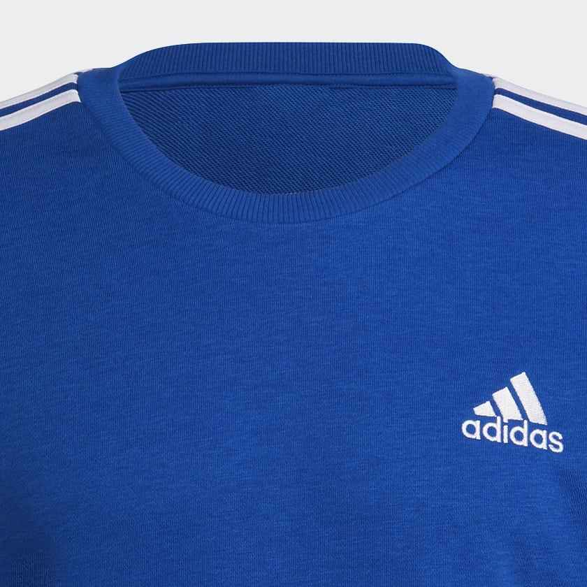 Blau Essentials French Terry 3-Streifen Sweatshirt