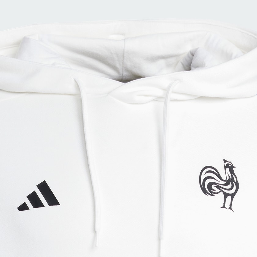 Weiss Frankreich Essentials 3-Streifen Hoodie