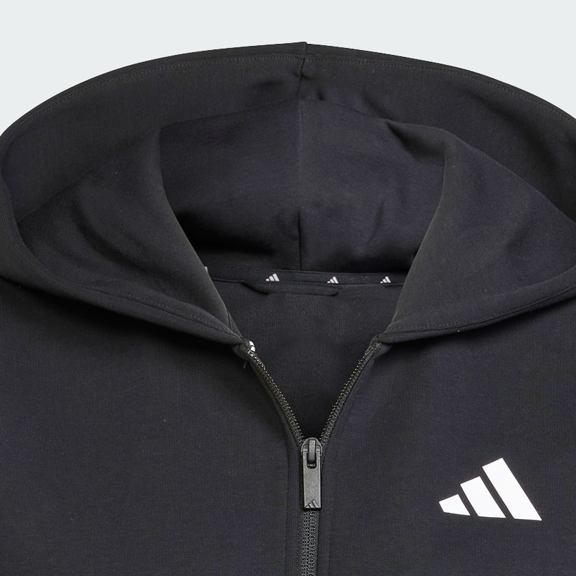 Đen Áo Hoodie Khóa Kéo 3 Sọc Future Icons