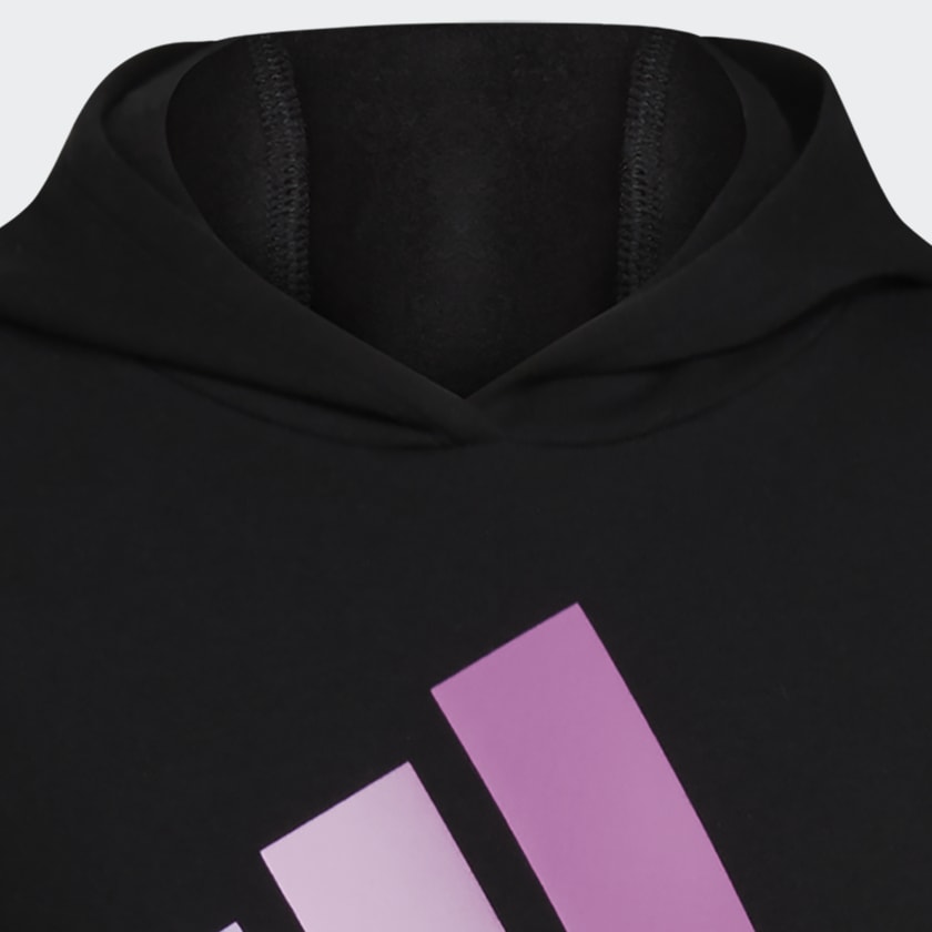 Black Graphic Fleece Pullover Hoodie (Extended Size)