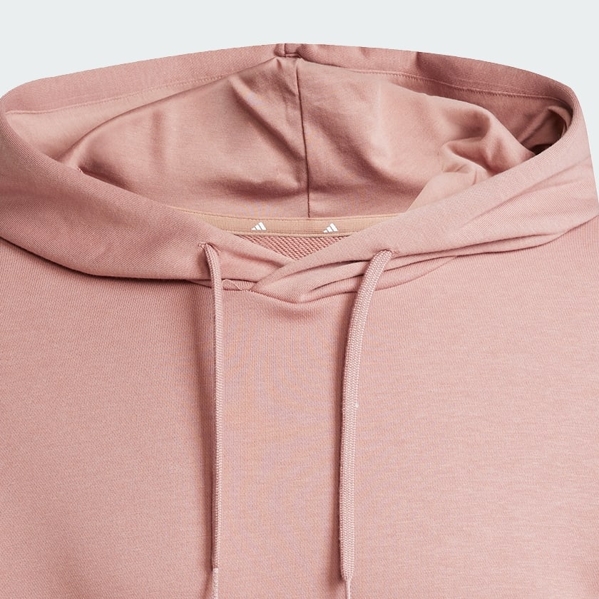 Rosa Felpa con cappuccio Essentials Loose-Fit 3 Bar Logo French Terry