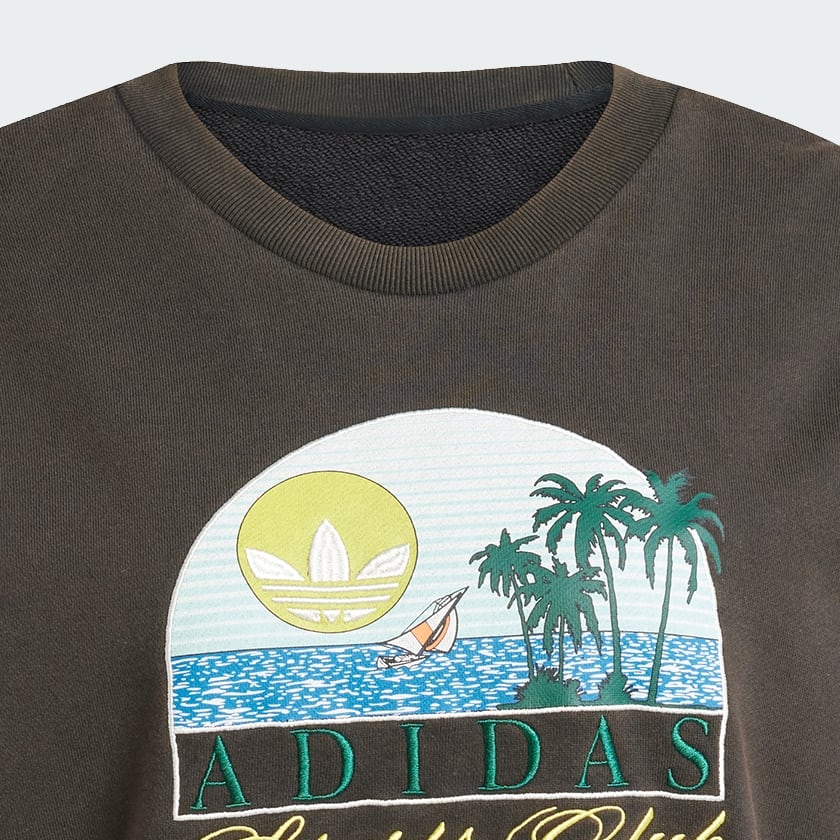 adidas Trefoil Series Island Club Sweatshirt - Black | Free