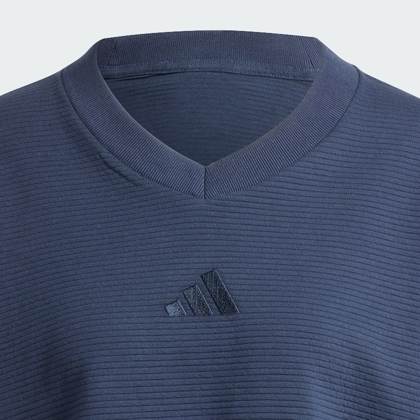 Bleu Sweat-shirt col en V côtelé ALL SZN