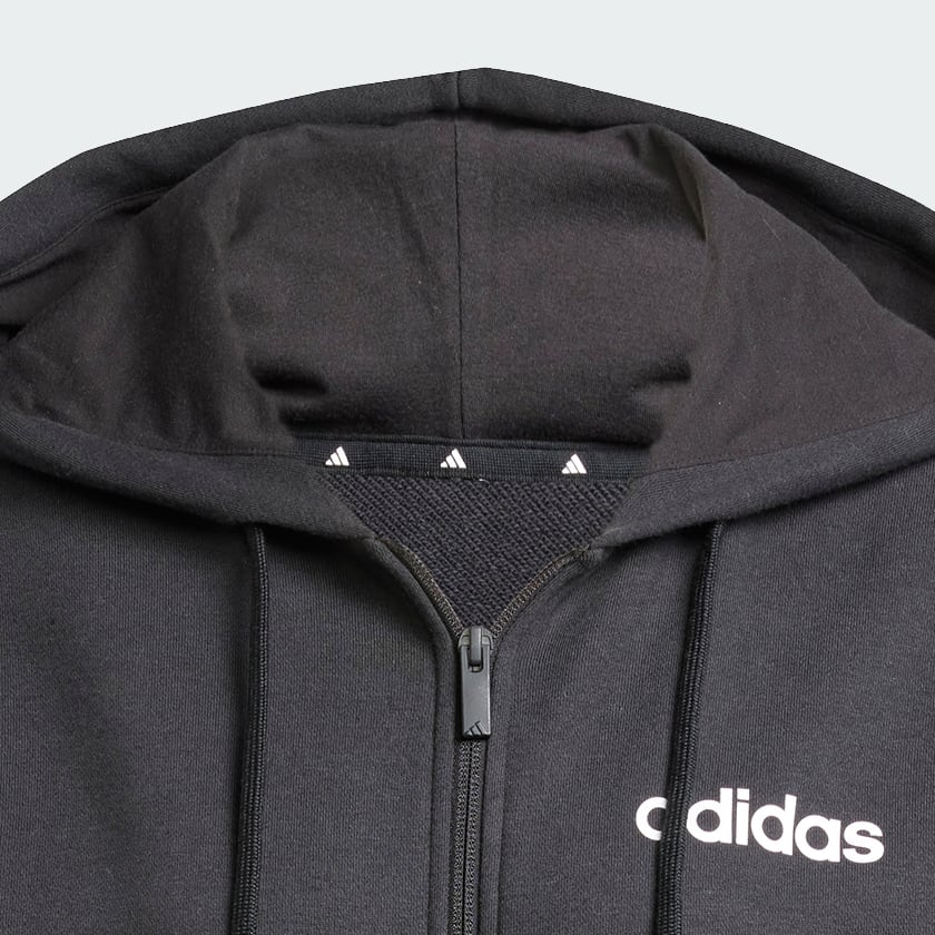 cierna Mikina s kapucňou Essentials Linear Full-Zip French Terry