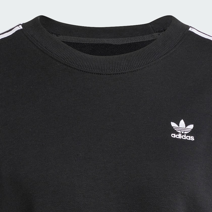 adidas 3-Stripes Oversized Crew Sweatshirt Black Free Shipping