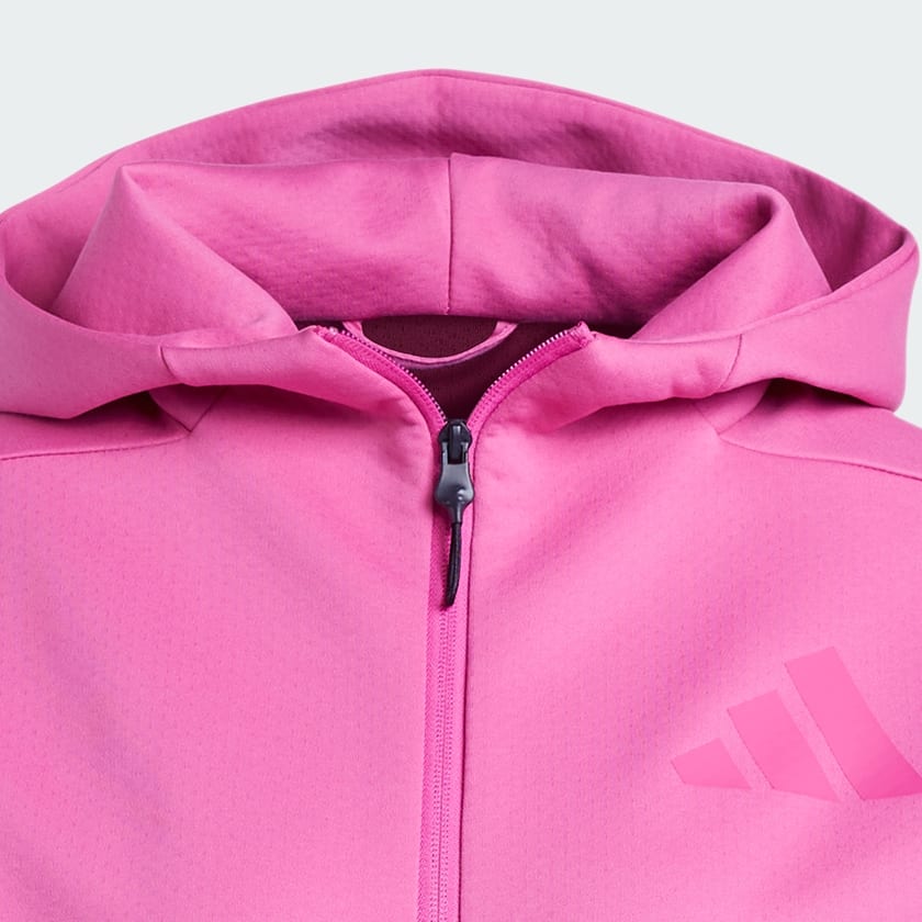 Rosa Sudadera con Gorro adidas Z.N.E. Cierre Frontal