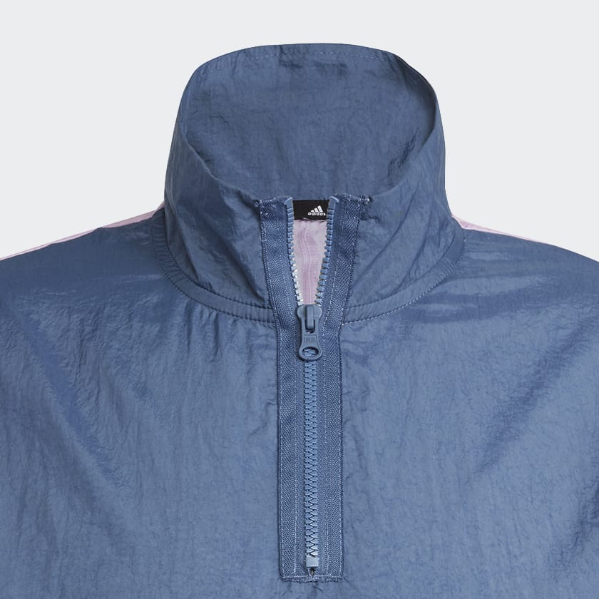 Blau Future Icons 3-Streifen Woven 1/4 Zip Pullover