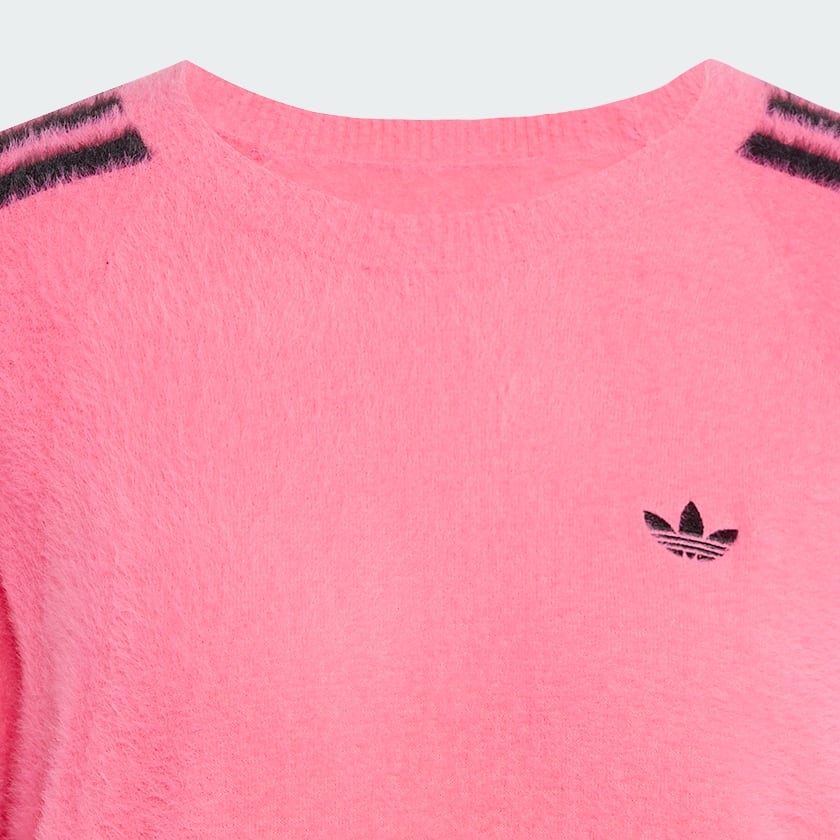 Pembe Adicolor Holiday Örgü Kazak