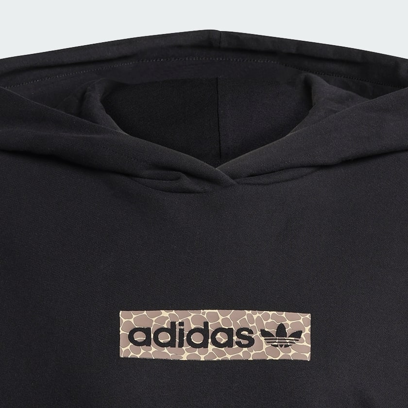 Negro Polera con capucha AOP