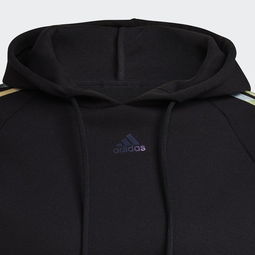 Negro Polera con Capucha Estampada