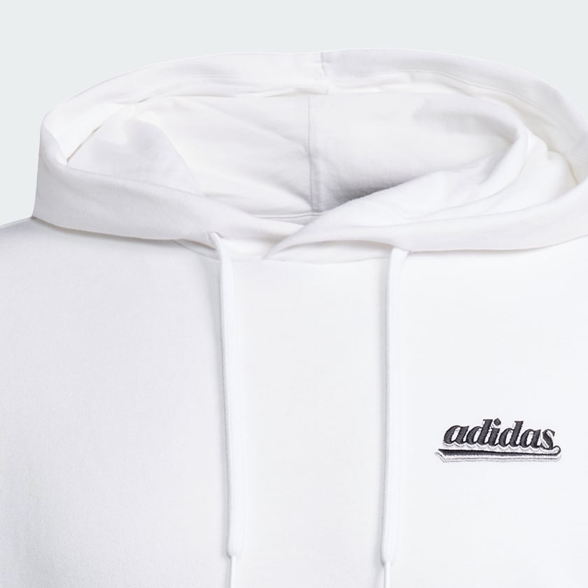 White Color Script Graphic Hoodie