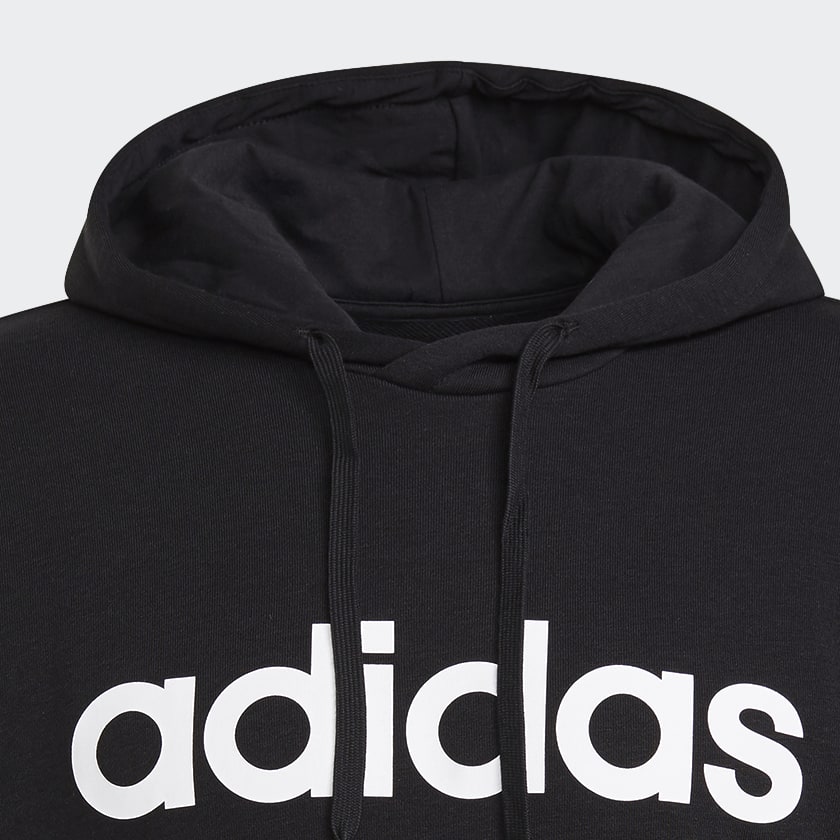 Negro Buzo con Capucha Essentials Logo Lineal Felpa