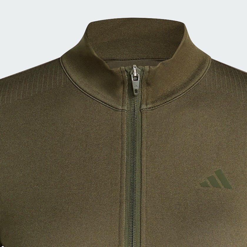 Grun Workout Essentials Jacke, durchgehender Reißverschluss, Strick