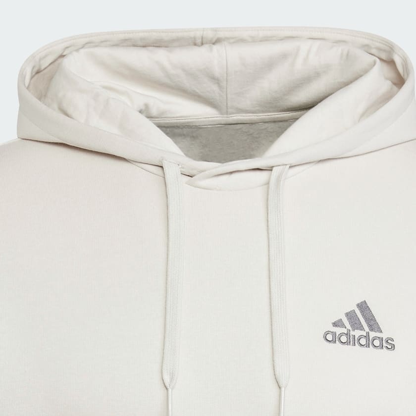 Beige buzo con capucha Essentials de algodón perchado