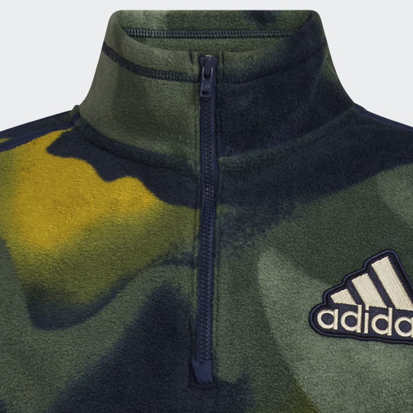 adidas Cozy Fleece Half Zip Popover Green Kids Lifestyle adidas US