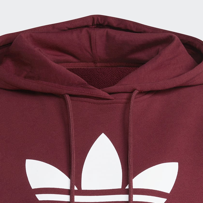 Adidas men's trefoil hoodie burgundy shop