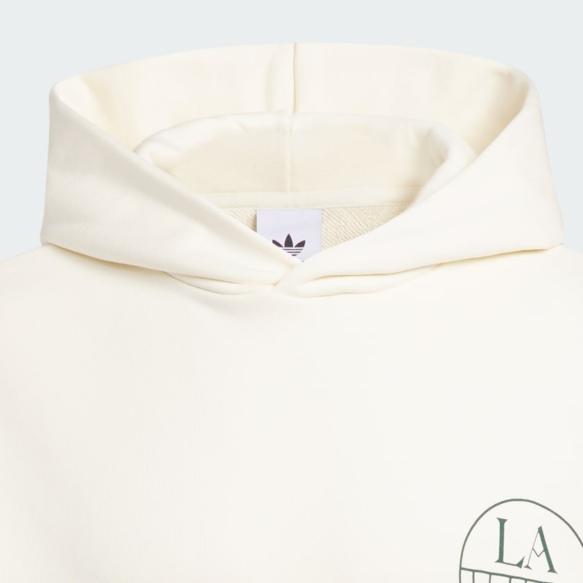 สีขาว เสื้อฮู้ดพิมพ์ลาย LA to the World