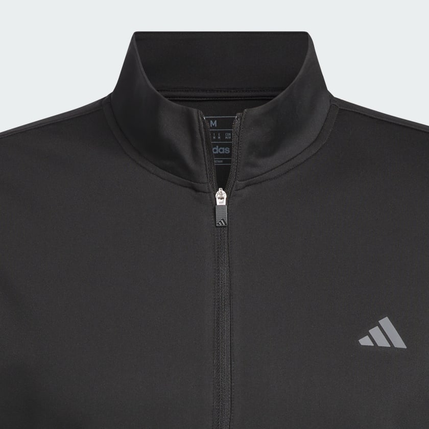Czerń Adi 3-Stripes Half-Zip Top