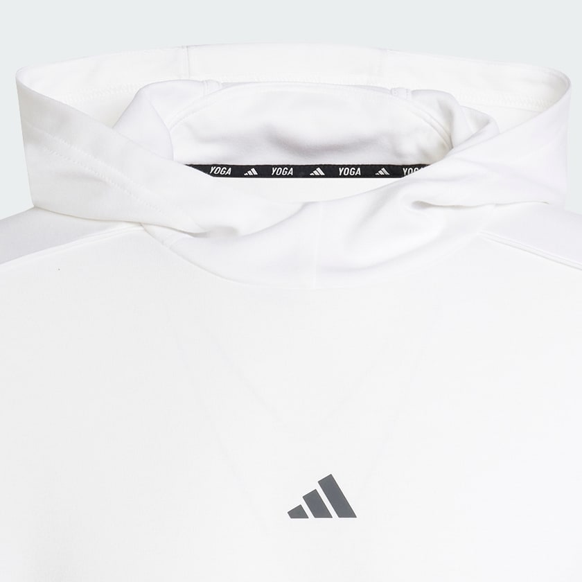 ホワイト ヨガ トレーニング フード付きスウェットシャツ