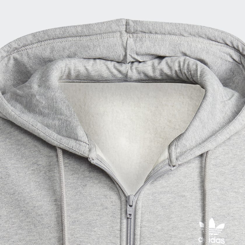 Gris Sudadera con Gorro Trifolio Essentials Cierre Frontal