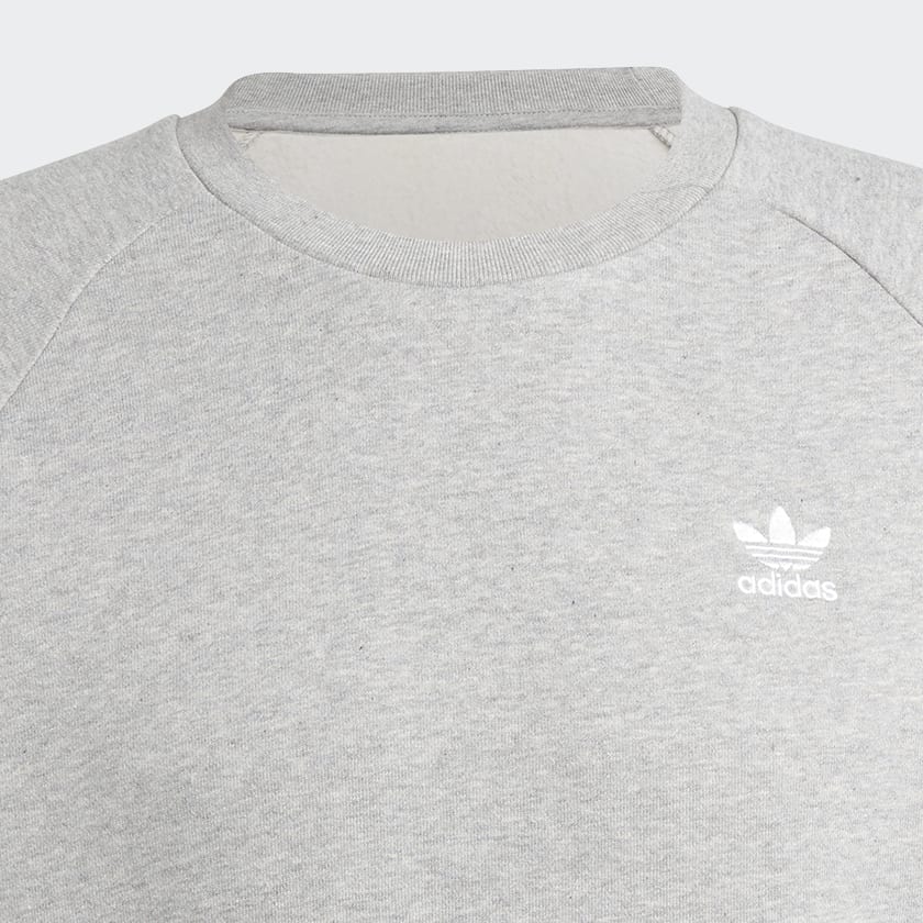 Grey Trefoil Essentials Crewneck Sweatshirt