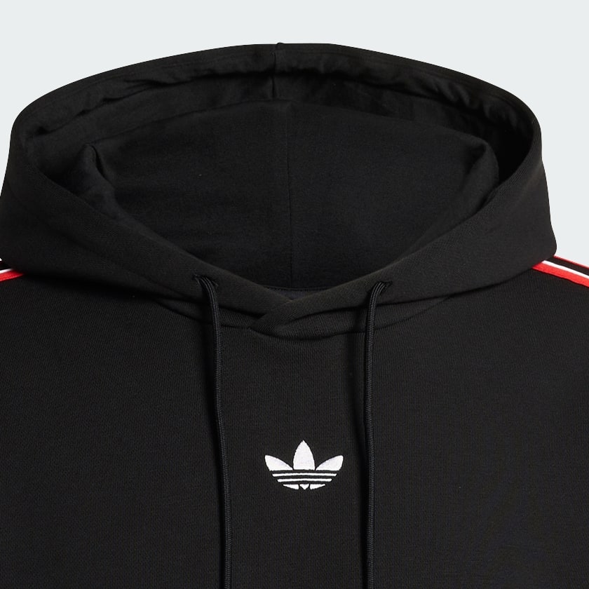 Black TIPPED STRIPES HOODIE

