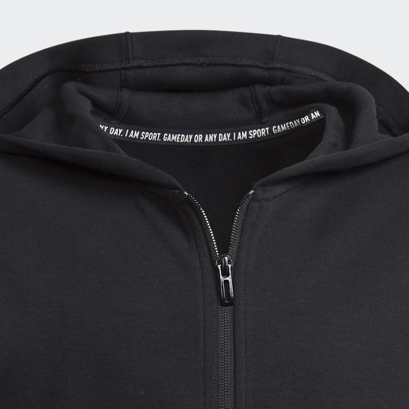 Sort Future Icons 3-Stripes Full-Zip hættetrøje
