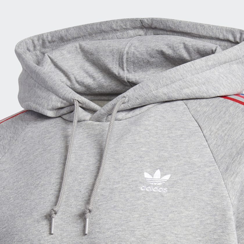 adidas Adicolor 3D Trefoil 3 Stripes Hoodie Grey adidas New Zealand