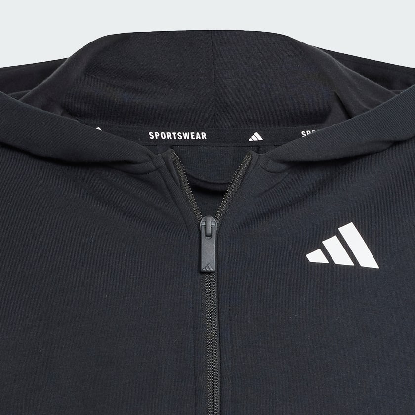 Black Future Icons 3-Stripes Full-Zip Hooded Track Jacket Kids