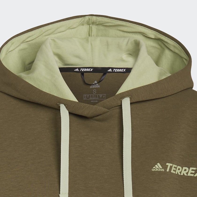 Verde Polera con Capucha Terrex Logo Estampada