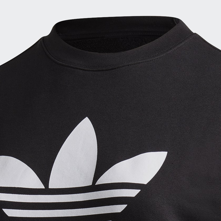 Black Trefoil Crew Sweatshirt (Plus Size)