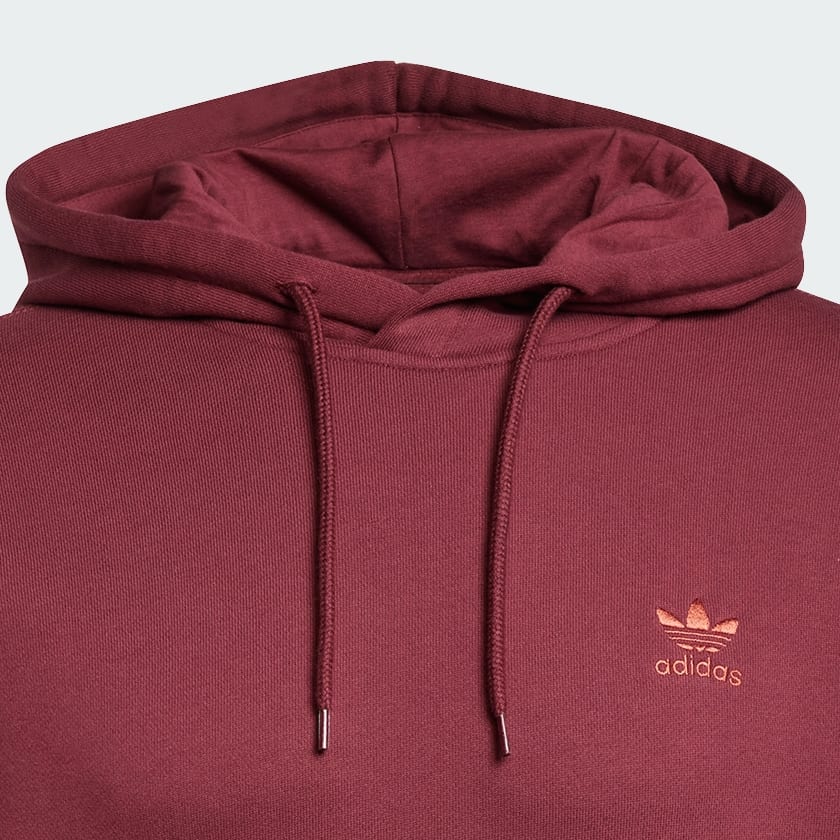 Burgundy Trefoil Essentials Hoodie French Terry