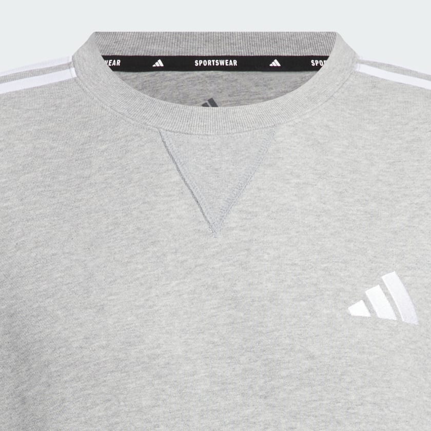 グレー エッセンシャルズ プラス ルーズフィット スリーストライプス フレンチテリー スウェットシャツ