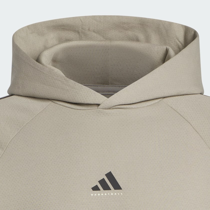 Bej adidas Basketball Spacer Kapüşonlu Üst (Unisex)
