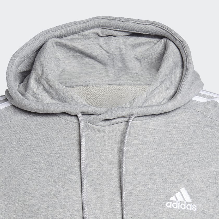 Grey Essentials French Terry 3-Stripes Hoodie