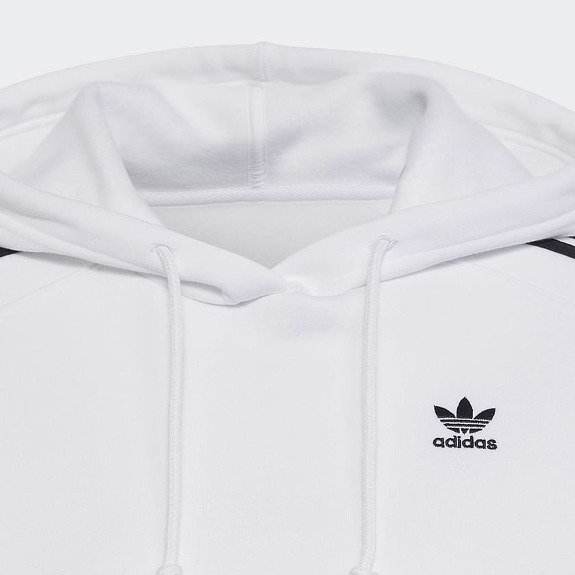 Branco Camisola Curta com Capuz Classics Adicolor