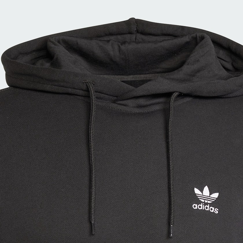 Negro Polera con capucha Trefoil Essentials French Terry