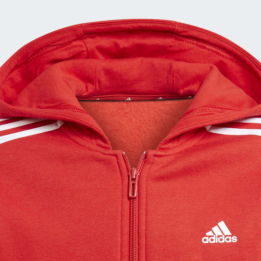 Adidas 3 stripe hoodie red clearance