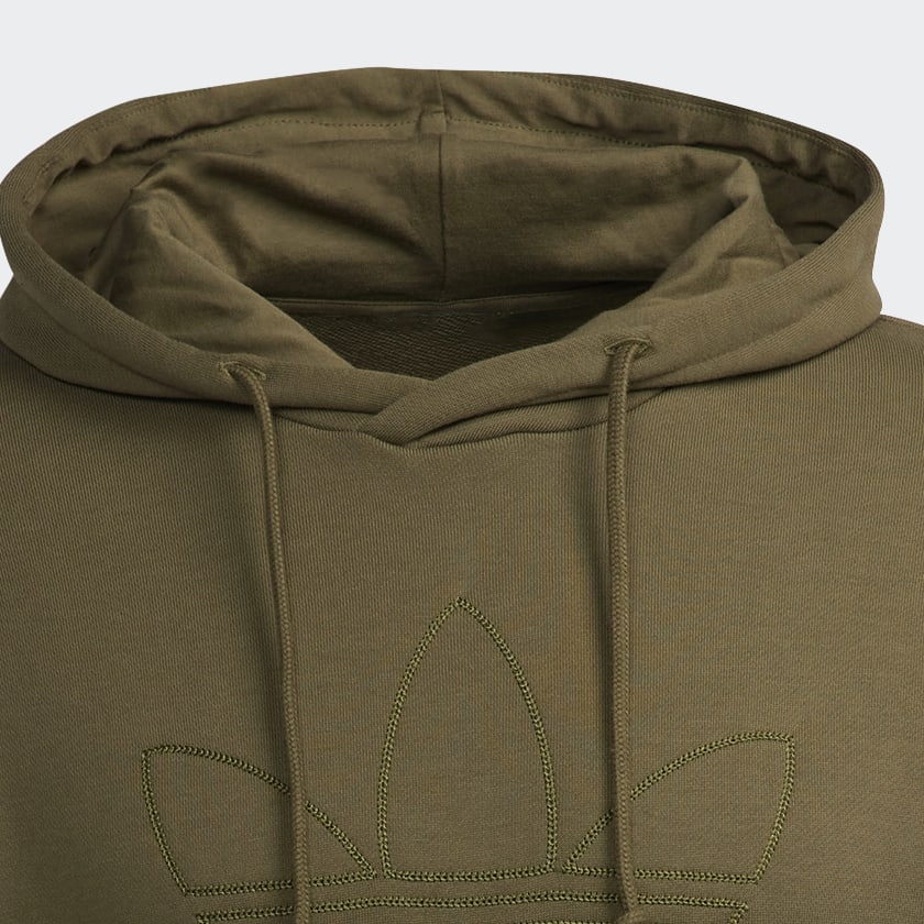 Olive green adidas trefoil hoodie shop
