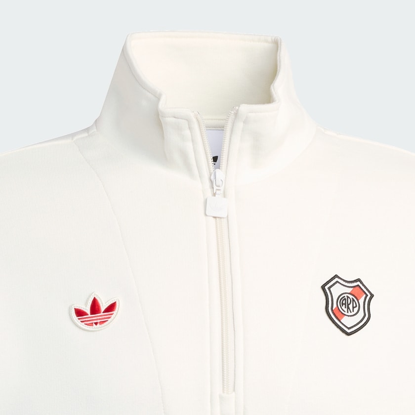 Blanco Remera corta Terrace Icons de River Plate con medio cierre frontal