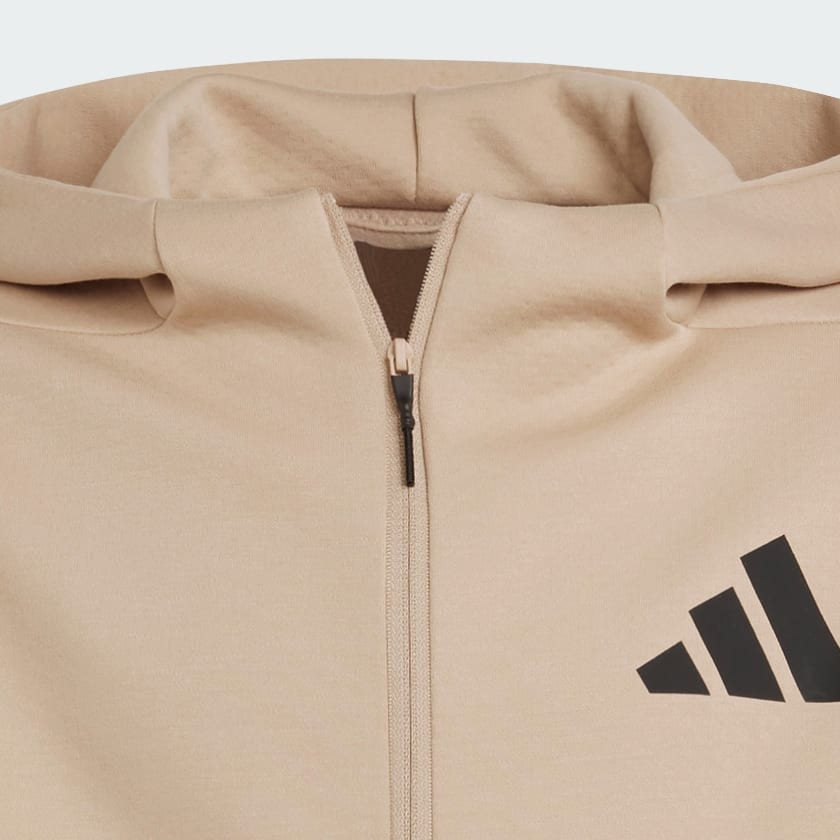 Beige adidas Z.N.E. Full-Zip Hooded Track Jacket