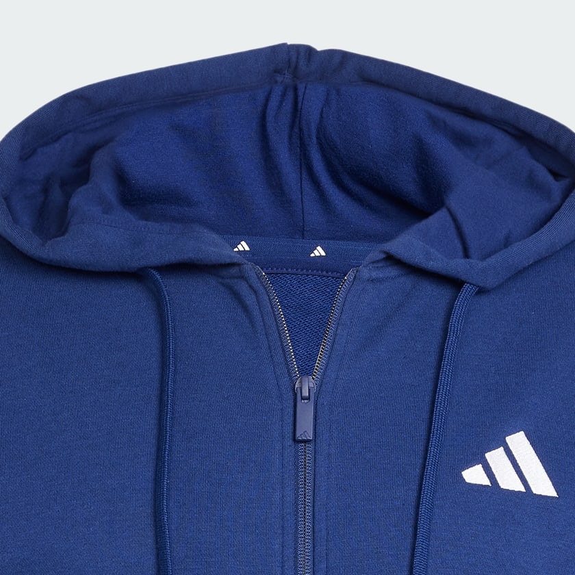 Azul Moletinho Capuz Zíper Essentials Três Listras