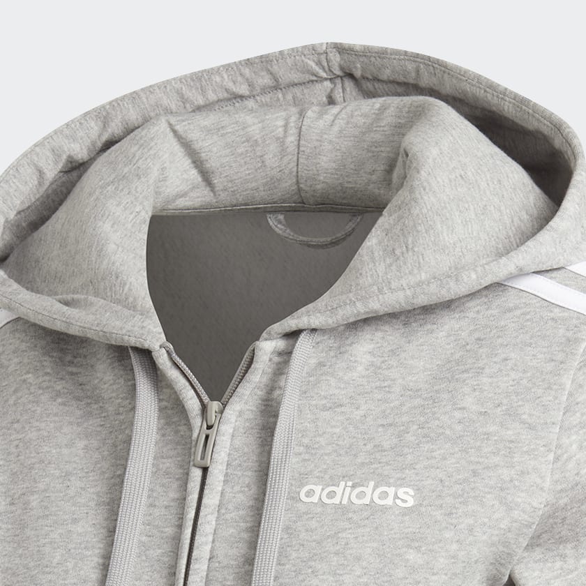 Gris Polerón con Capucha Essentials Fleece 3 Tiras